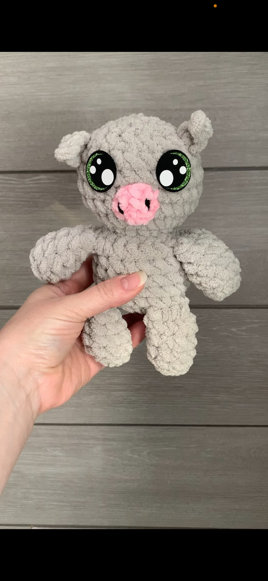 Sweet Dreams Gift Set - Yellow Blanket with Gray Pig