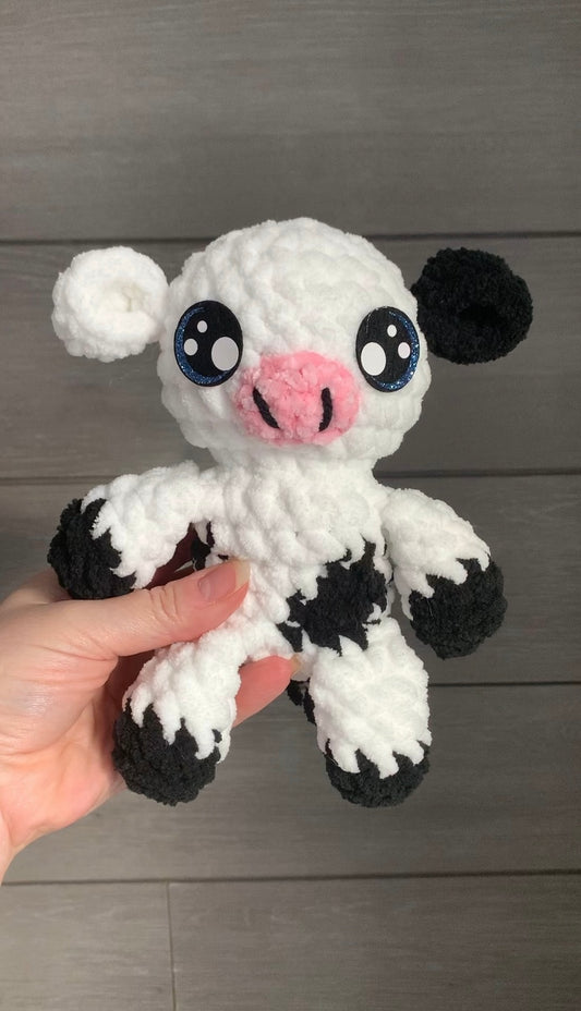 Sweet Dreams Gift Set - Pink Blanket with Black and White Cow