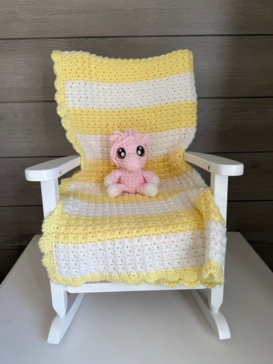 Sweet Dreams Gift Set - Yellow Blanket with Pink Horse