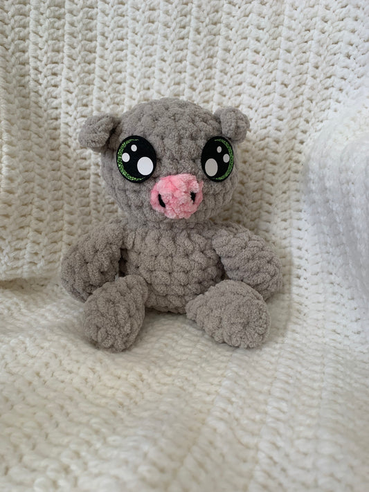 Sweet Dreams Gift Set - Pink Blanket with Gray Pig