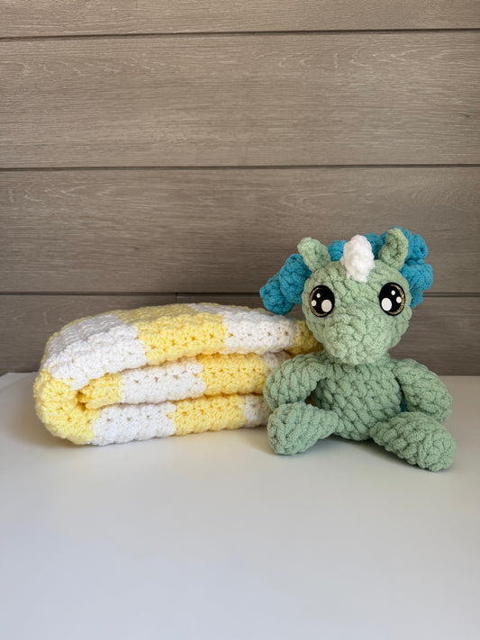 Sweet Dreams Gift Set - Yellow Blanket with Unicorn
