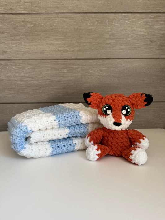 Sweet Dreams Gift Set - Blue Blanket with Fox
