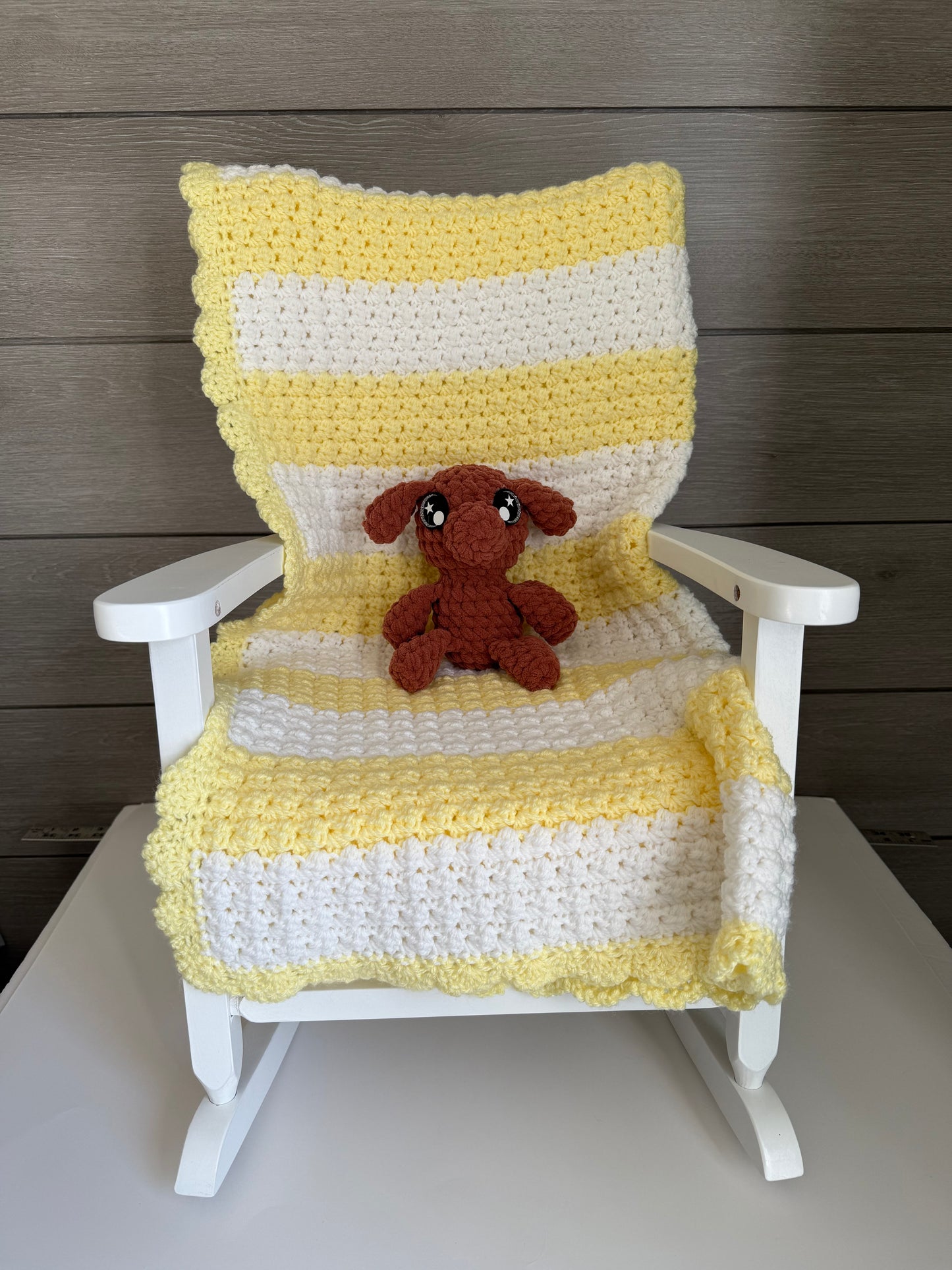 Sweet Dreams Gift Set - Yellow Blanket with Brown Dog