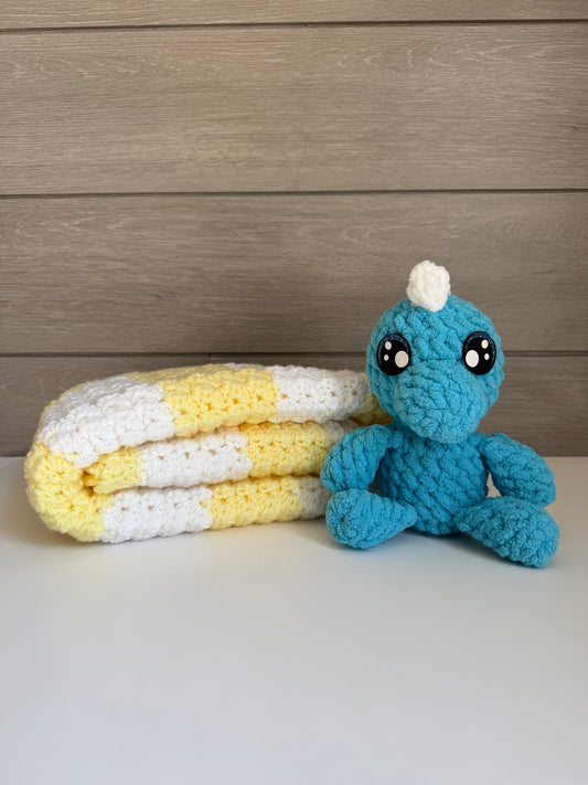 Sweet Dreams Gift Set - Yellow Blanket with Dino