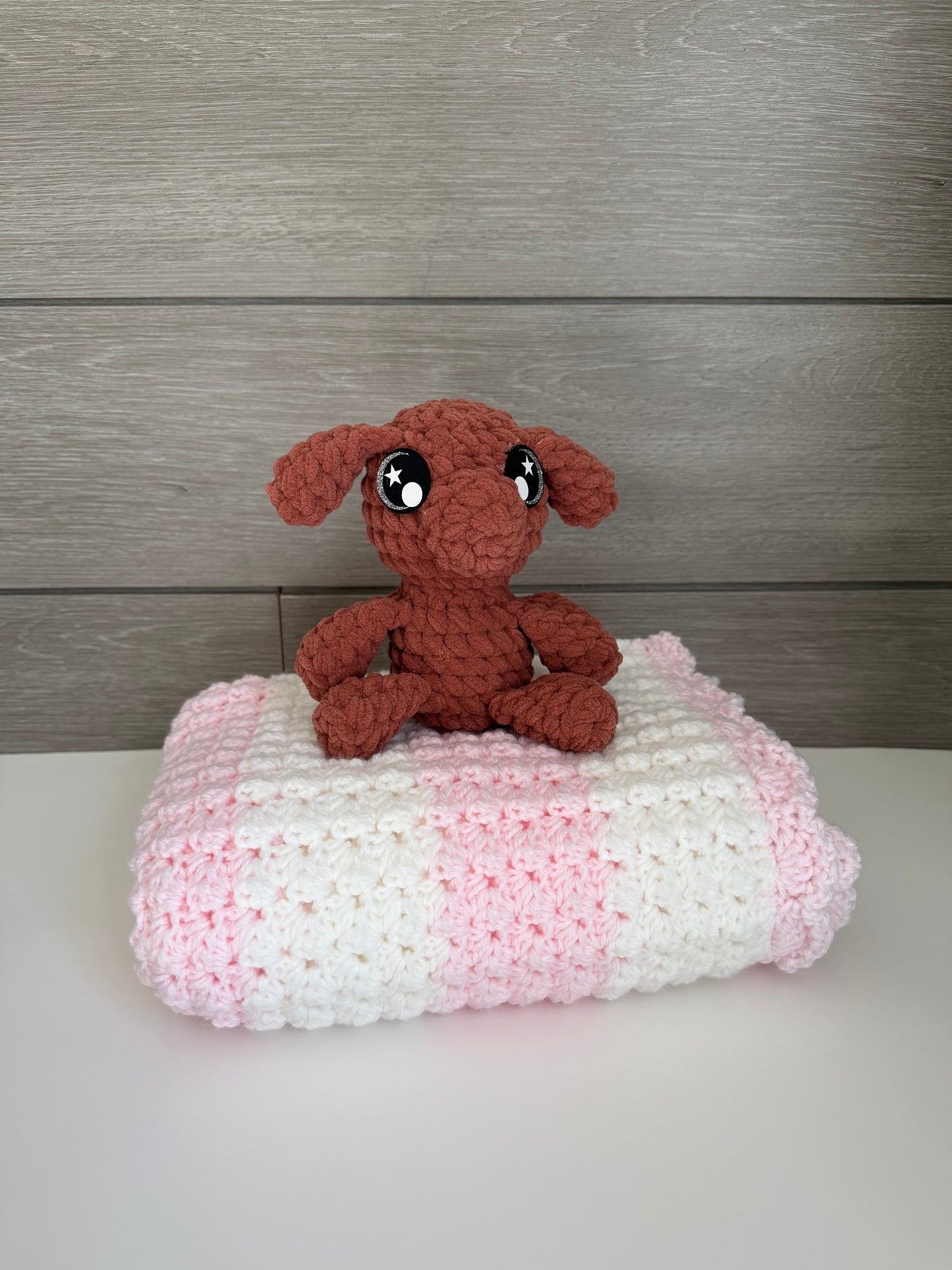 Sweet Dreams Gift Set - Pink Blanket with Brown Dog