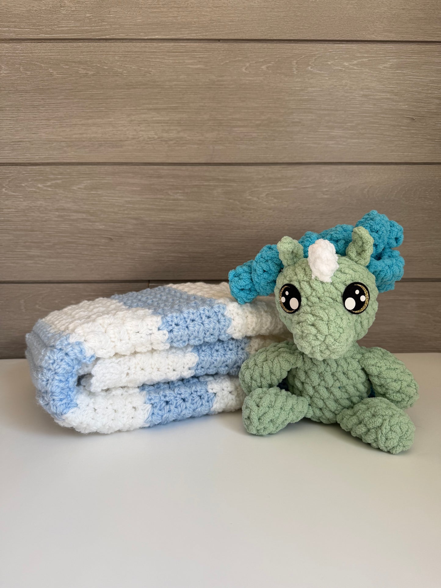 Sweet Dreams Gift Set - Blue Blanket with Unicorn