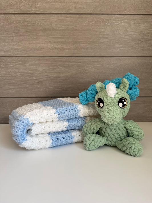 Sweet Dreams Gift Set - Blue Blanket with Unicorn