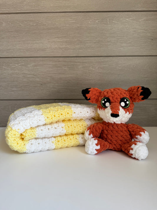 Sweet Dreams Gift Set - Yellow Blanket with Fox