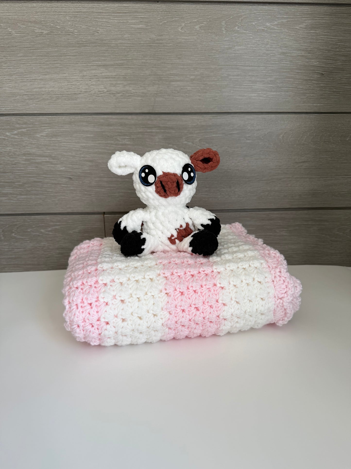 Sweet Dreams Gift Set - Pink Blanket with Brown Cow