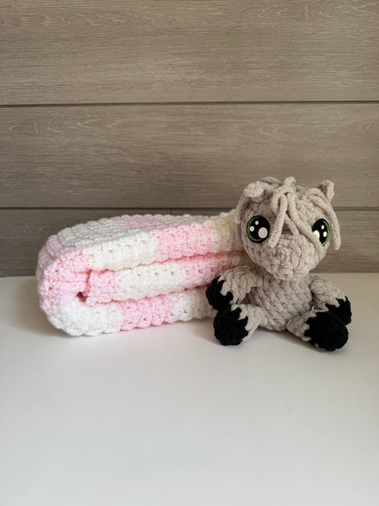 Sweet Dreams Gift Set - Pink Blanket with Gray Horse