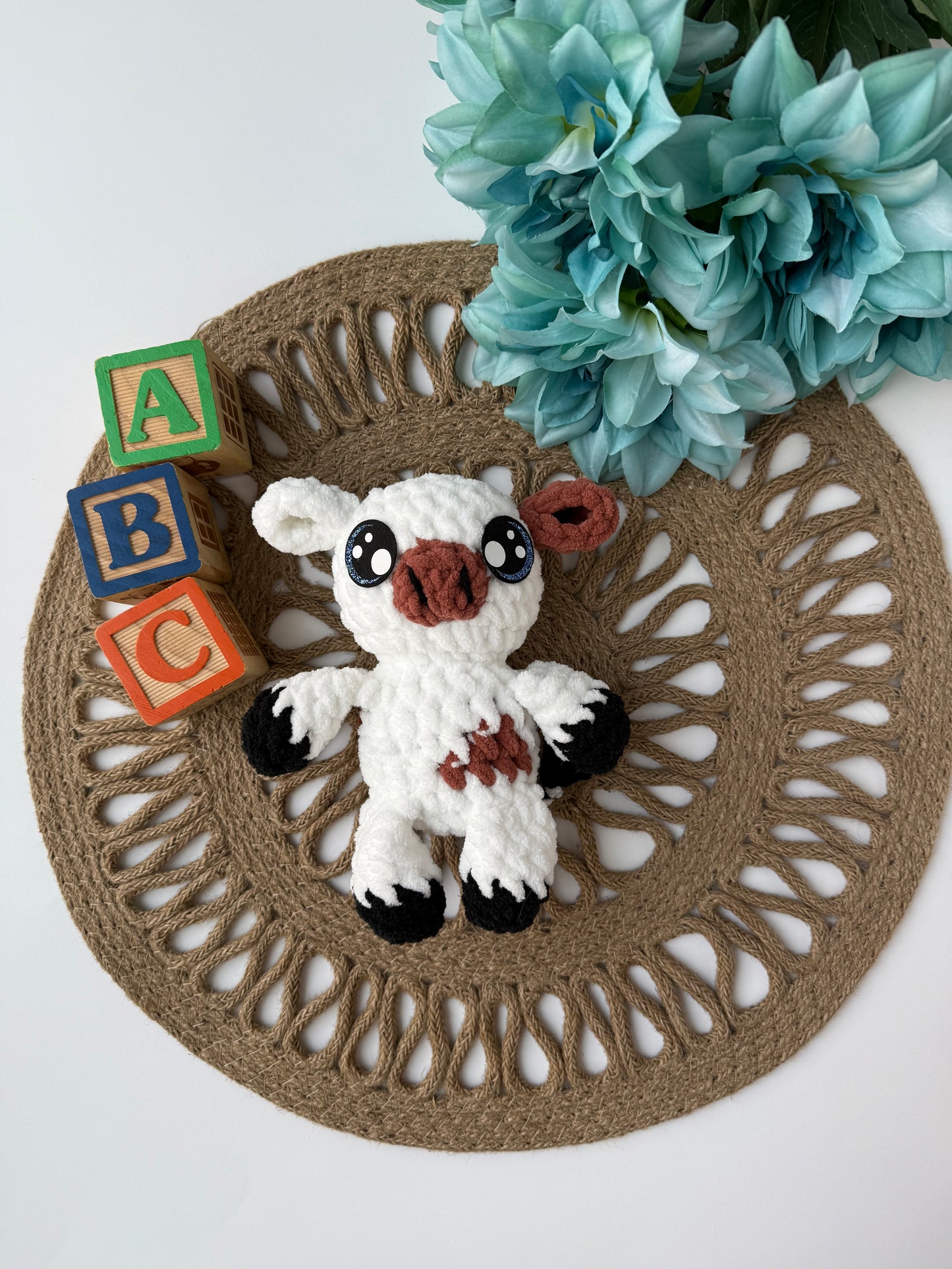 Sweet Dreams Gift Set - Yellow Blanket with Brown and White Cow