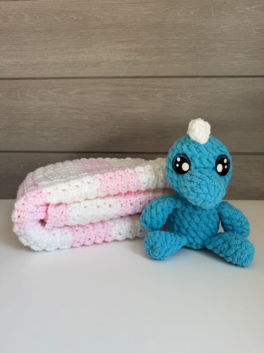 Sweet Dreams Gift Set - Pink Blanket with Dino