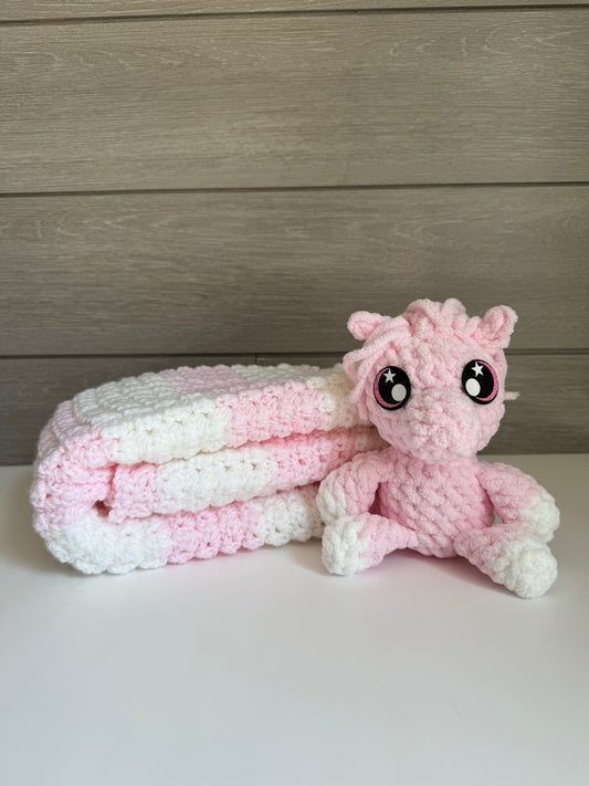 Sweet Dreams Gift Set - Pink Blanket with Pink Horse