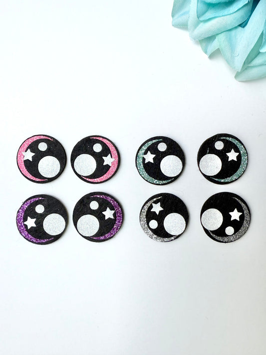 25 mm/1 inch - All the glitter felt eyes (4 pack)